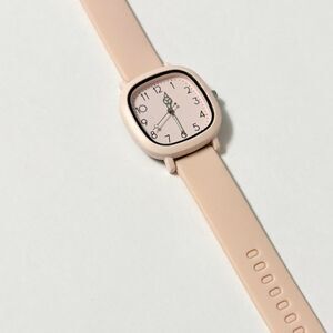 Ladies Quartz Watch With Stainless Steel Case & Silicone Band